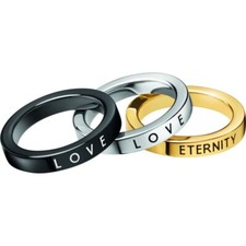 Calvin Klein 3 Rings Love & Eternity Size P Bnwt
