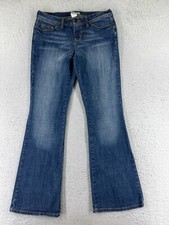 SO Jeans Pants Women 9 Blue Denim Flared Low Rise Med Wash Cotton Blend 29x31