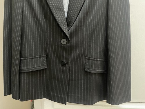 Women’s Trouser Suit Jacket Pin Stripe Black 2 Piece Size 8 UK 40 EU 10US - Picture 8 of 14