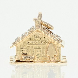 Log Cabin Charm 18k Gold Honeymoon Mountain Travel Souvenir