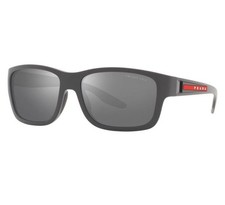 PRADA LINEA ROSSA PS 01WS UFK07H Rubber Dark Gray Polarized Men Sport Sunglasses