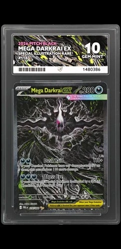 ACE 10 Mega Darkrai EX 116/084 2026 Pitch Black SIR Holo EX Graded