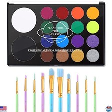 UCANBE Face Paint Kit  10pcs Paint Brush Water Activated Body Paint SFX Makeup