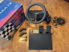 Vintage Thrustmaster Formula T2 PC Gaming Steering Wheel w/Pedals and Box