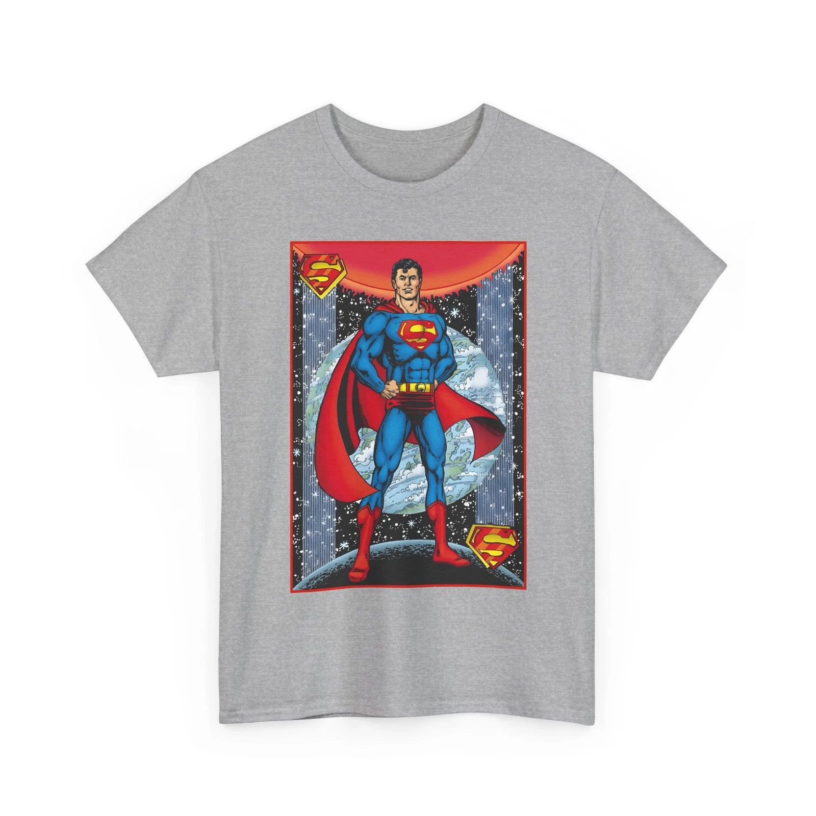 Superman T-Shirt - George Perez Justice League Postcard Art - DC Comics - 1980s