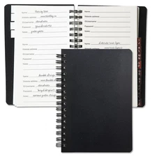 Alphabetized Password Keeper Book Spiral Bound Secure Organizer Logins Info
