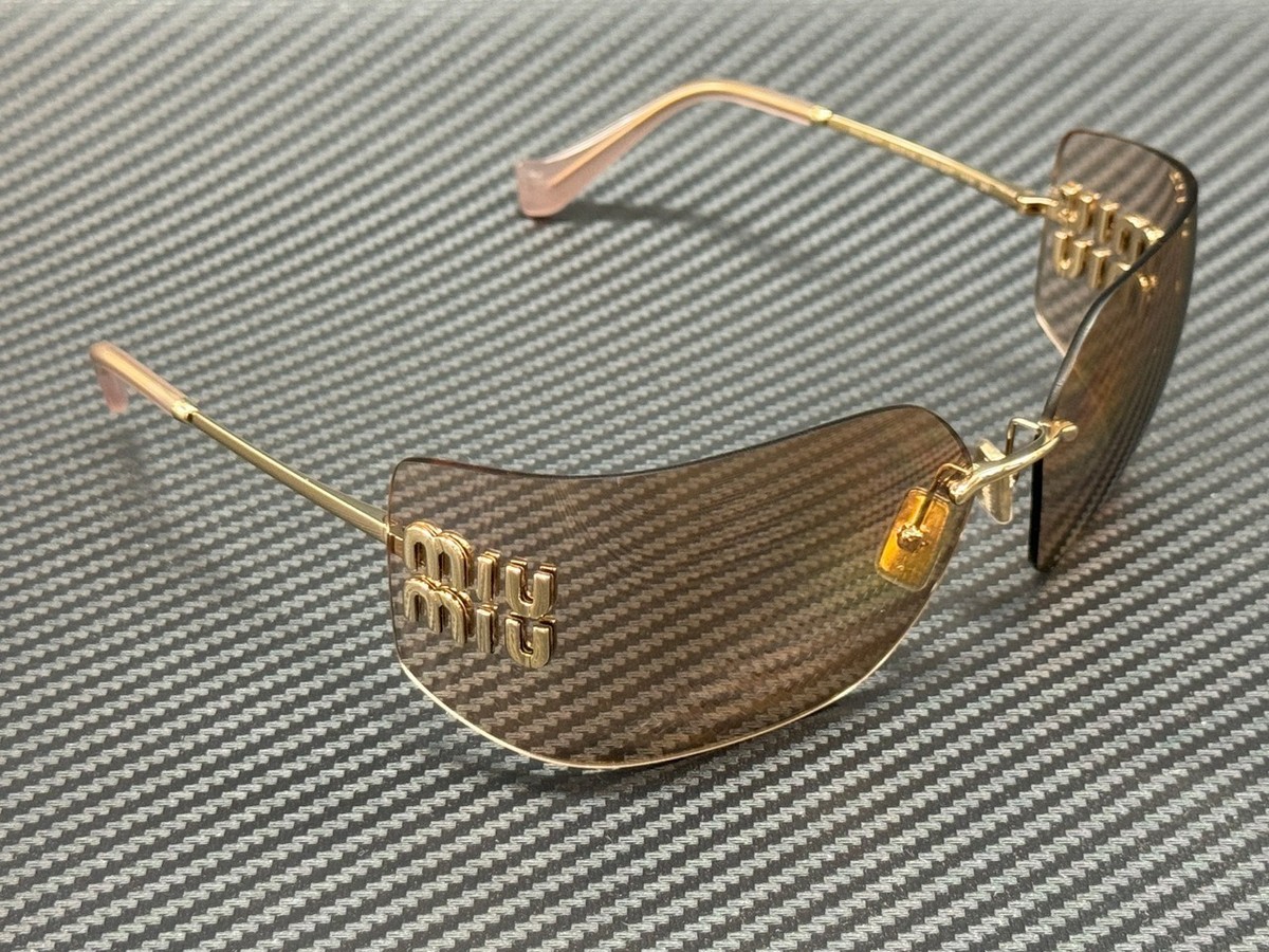 MIU MIU MU 54YS ZVN20F Pale Gold Pink Women's 80 mm Sunglasses | eBay