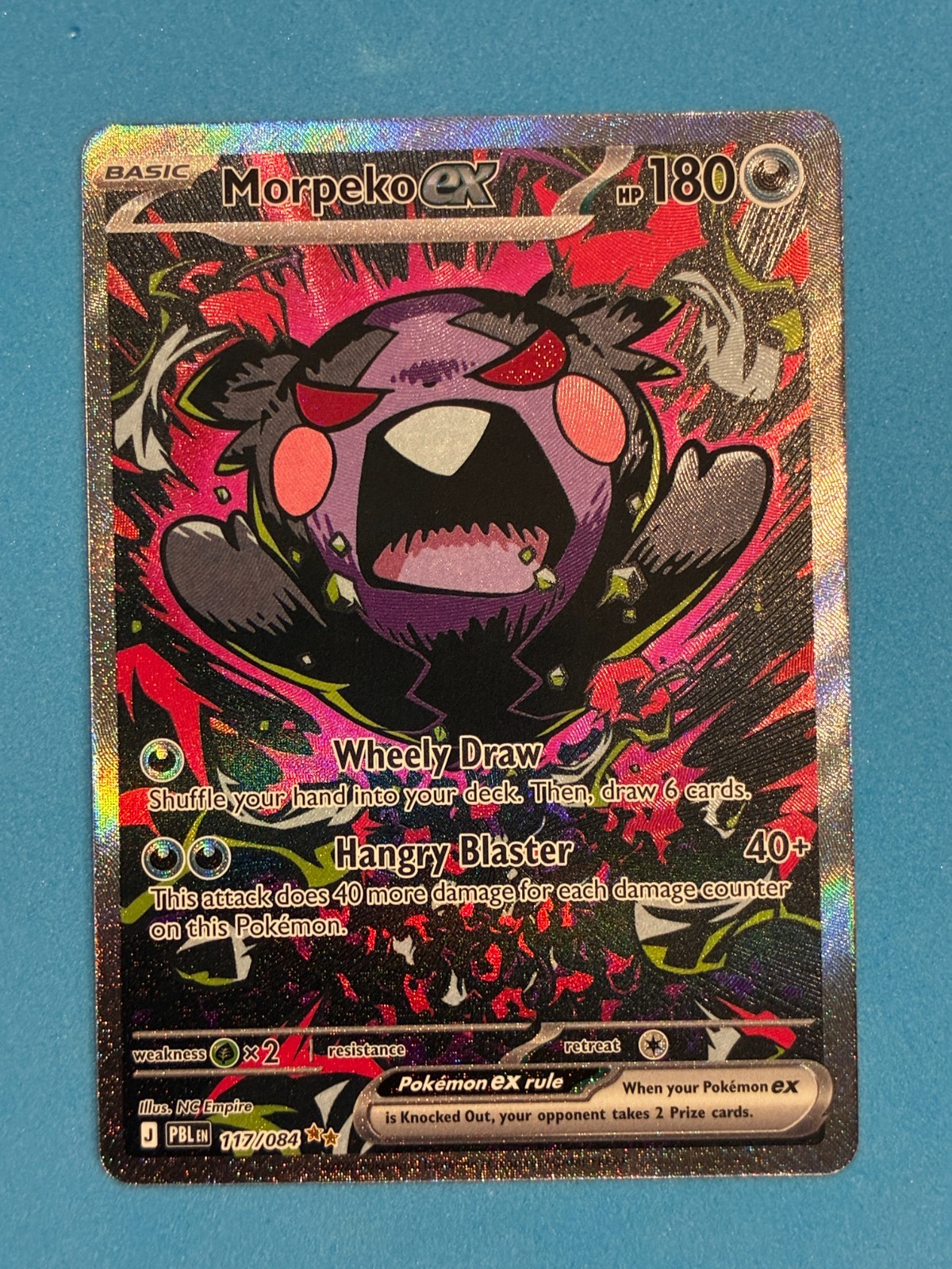 Pokemon Morpeko ex 117/084 Me05: Pitch Black Holo Secret Illustration Rare