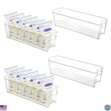 Vtopmart 4-Piece Breastmilk Storage Container Set - Clear Freezer & Fridge Bins