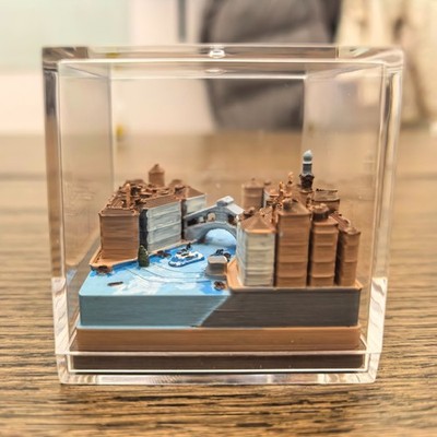 Venice Canal Microlandscape Model - Rialto Bridge Italy Minature