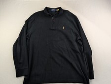 Polo Ralph Lauren Estate Rib Mens XL Black Sweater 1/3 Zip