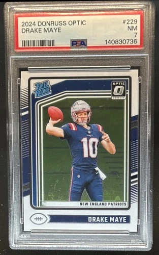 2024 Donruss Optic Drake Maye Rated Rookie #229 Patriots PSA 7