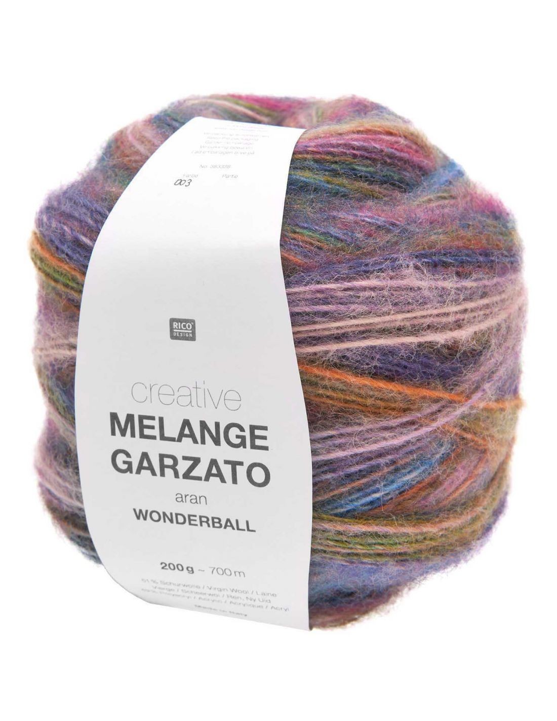 Pelote Creative melange garzato aran wonderball lilas-pink gros fil de laine tricot et crochet