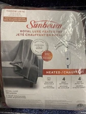 Sunbeam Royal Ultra Heated Throw Blanket Red/black Checkered Print 50 in x 60 in