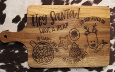 Santa Charcuterie Board: Farmhouse Laser Engraved Christmas Eve Snacks Cutting