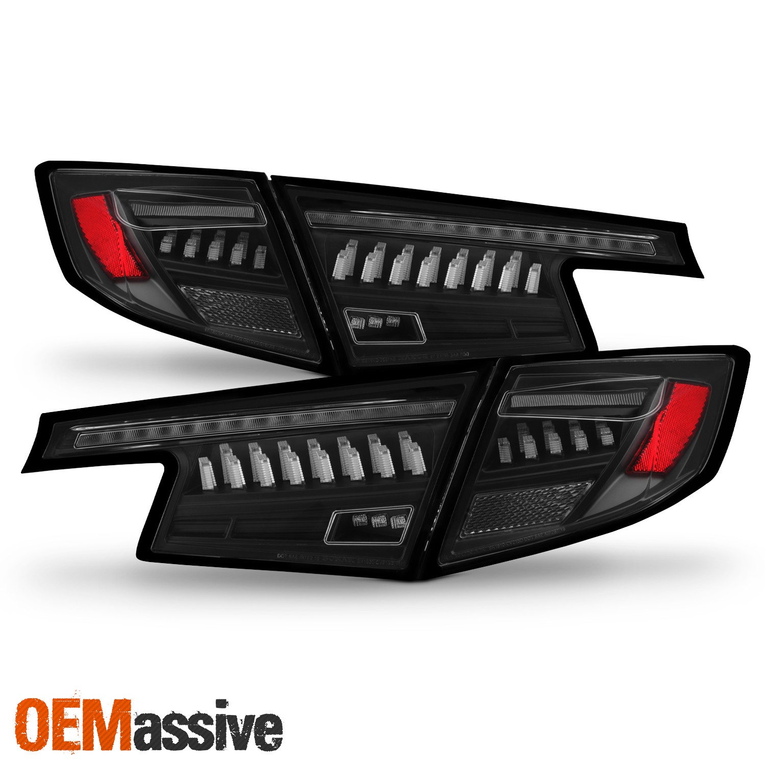 For 22-24 Civic Hatchback Black Tail Light w/LED Sequential Signal +welcome Lamp