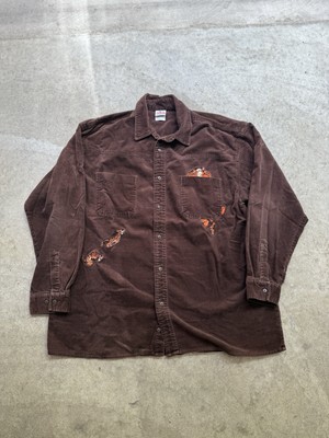 Disney Store Tigger Brown Button Corduroy Shirt XL  Long Sleeve Vintage