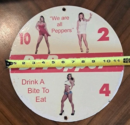 Dr Pepper Porcelain Gas Station Sign Vintage 1970s 10 2 4 REAL - Picture 2 of 11