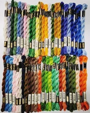 50 DMC Skeins #5 Perle Embroidery Floss Lot of 50 Different Colors A