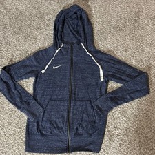 Nike Full Zip Hoodie Men's XS Blue Heather Sweatshirt Activewear Jacket Organic
