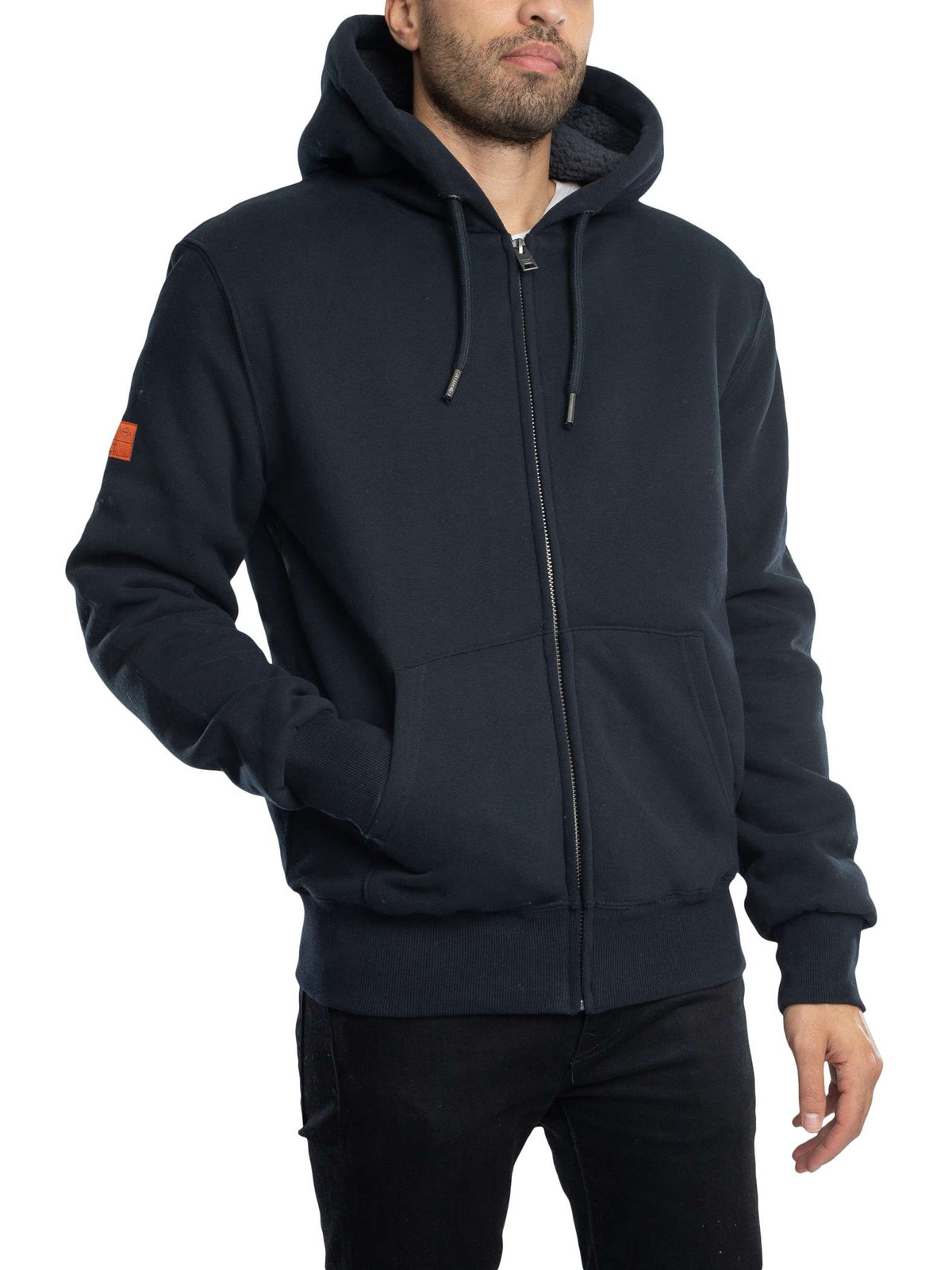 Мужская толстовка Superdry с подкладкой из Борга на молнии синяя 14990₽