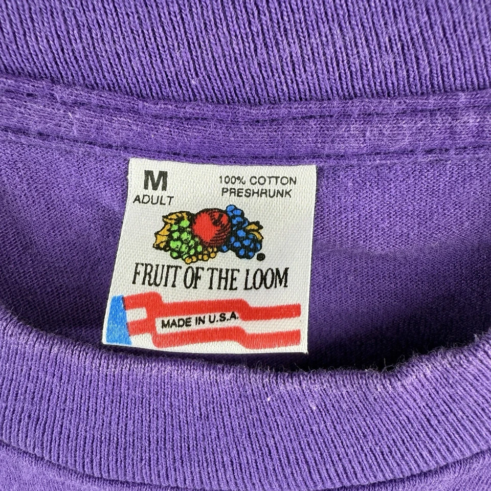 Vintage Texas T-Shirt Size M Single Stitch FOTL Purple Embroidered Longhorn USA - Image 3 of 4