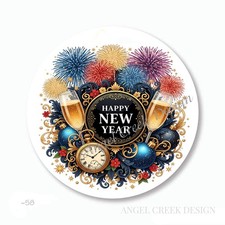 HAPPY NEW YEAR 2026 SCRAPBOOK STICKERS ENVELOPE SEALS NEW YEAR PARTY FAVORS