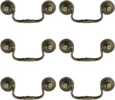 6 Pcs Antique Bail Handle Drop Pulls Vintage Bronze Drop Bail Drawer Pulls Cabin
