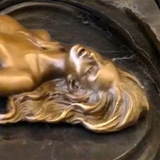 Vintage Bronze Sculpture Statue Woman Nude Marble Deco V.Mavchi Rare Decor Old.