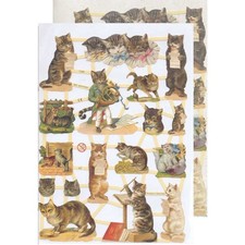 Chromo EF Découpis Chat 7288 Decoupage Collage Carterie