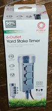 6 Outlet Outdoor/Plug-In Yard Stake Timer *Programmable Daily Cycle* #64759-1