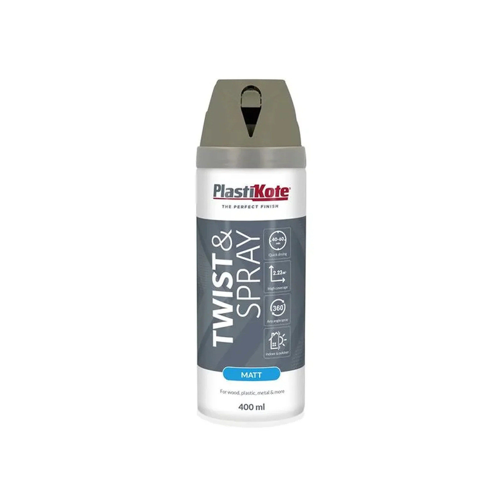 Plastikote Grey Twist & Spray Matt Quartz 400Ml 023122 - Image 3