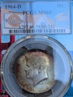 1964-D Kennedy Half Dollar PCGS MS66 Silver 50C Uncirculated Denver Nice Toning
