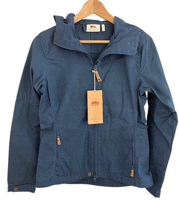 NEW Fjallraven Womens Stina Hooded Jacket Size X-Small Indigo Blue