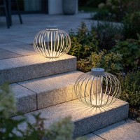 Tischleuchte HäNgelampe AußEnleuchte Led Gitter Bambus Touchdimmer Akku 2Er Set