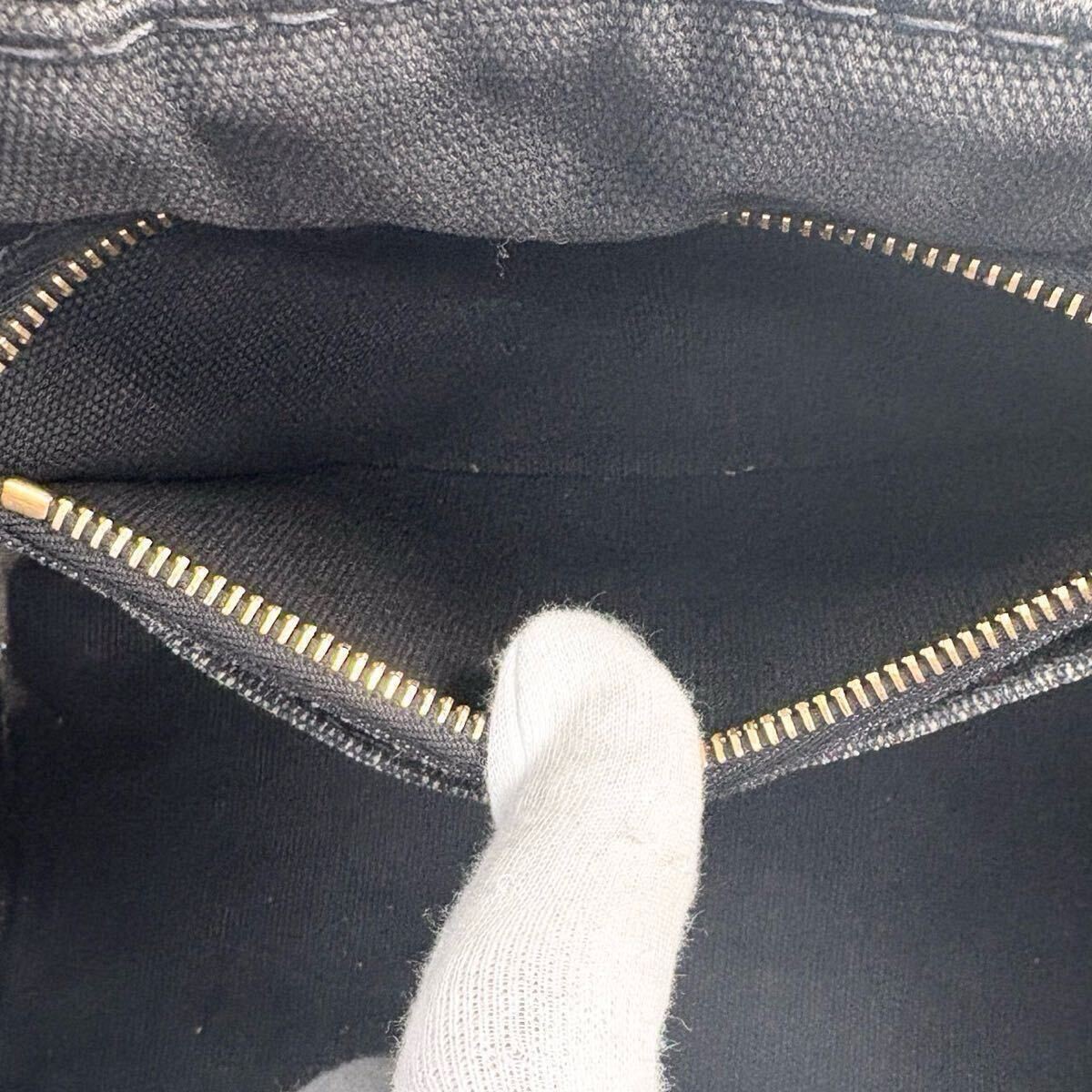 Prada Canapa Black Canvas Shoulder Bag Vintage Authentic thumbnail 8