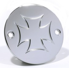 Zündungsdeckel Timer Point Cover Iron Cross für Harley-Davidson Evo Sportster HD