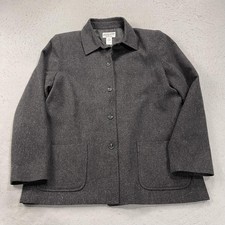 Pendleton Coat Womens 12 Gray 100 Virgin Wool Button Front Made USA Lined