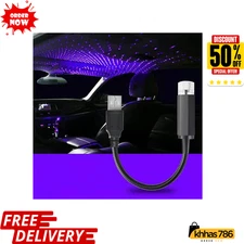 USB Star Projector Night Light Blue Purple Adjustable Mood Lamp for Car Decor