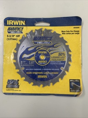 Irwin Circular Saw Blade # 4935203 Marathon With Weldtec 5 3/8   18T. New Sealed
