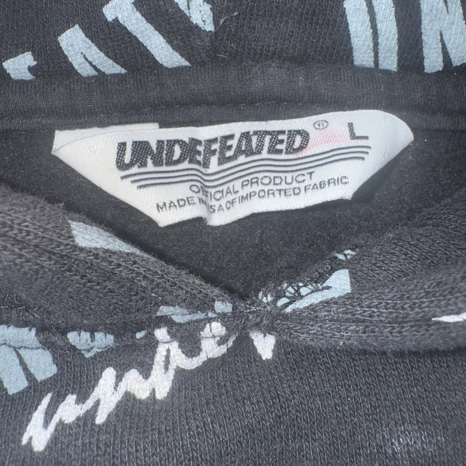 Undefeated Large Black And White Fanatic Hoodie Sweatshirt Adult AOP Hand Pocket - Image 2 of 4