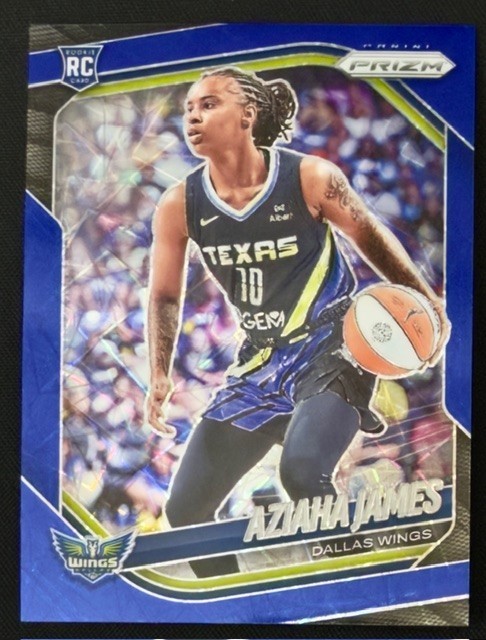 Aziaha James 2025 Panini WNBA Prizm - Blue Velocity Prizm #83 (RC