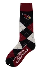 Arizona Cardinals Men's Crew Socks Large Size 10 to 13 Argyle Lineup
