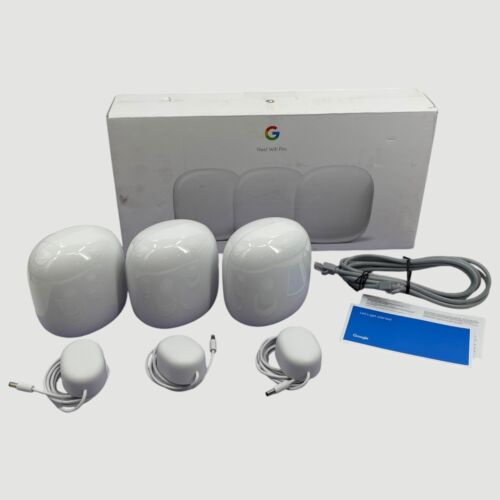 Google Nest Pro Wi-Fi Model G6ZUC Pack 3 Wi-Fi 6E Router #U1415 AR