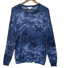 Athleta Women Balance Pullover Sweatshirt Size M Blue Stretch Crew Neck