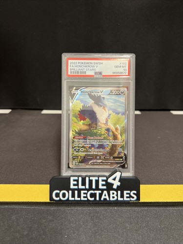 Sword & Shield - Brilliant Stars - Honchkrow V Alt Art 162/172 - PSA 10