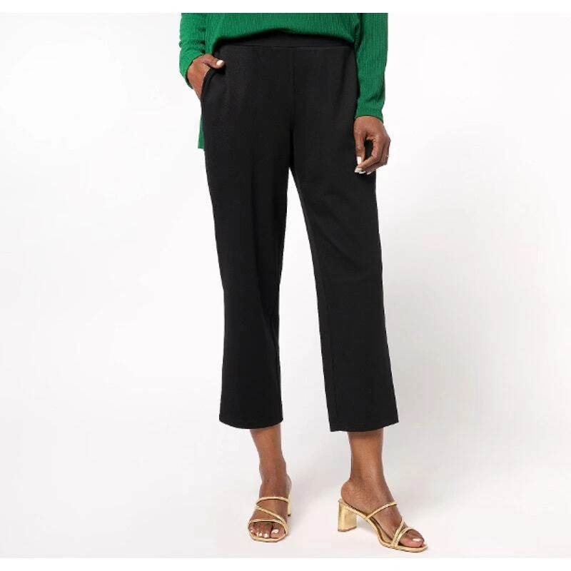 A607346 SUSAN GRAVER Essentials Pet Supreme Knit Stovepipe Pantalon Noir Petite XL