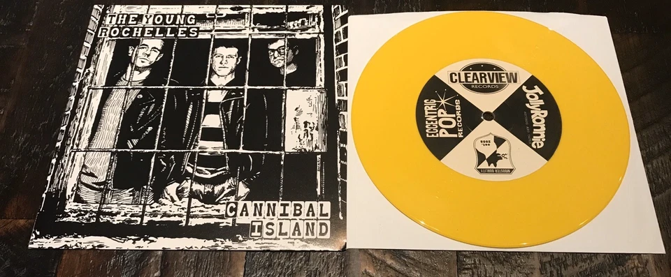 THE YOUNG ROCHELLES ‎Cannibal Island 7" Vinyl 100-Screeching Weasel The Queers - Image 2 of 4