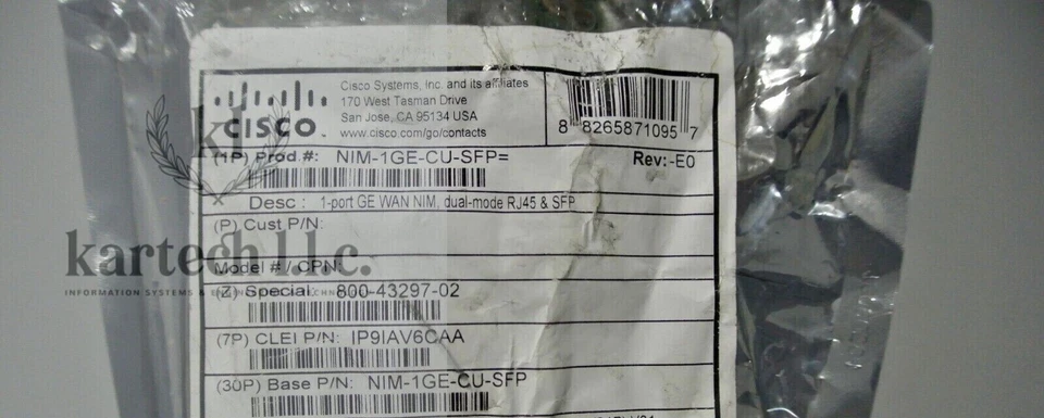 Cisco NIM-1GE-CU-SFP 1-Port GE/SFP for ISR 4000 and 4300 Series open box - Image 2 of 2