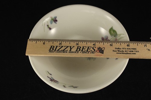 Pair of 6" Syracuse Burlington Route Railroad Cereal Bowls - Violets & Daisies - Picture 2 of 6